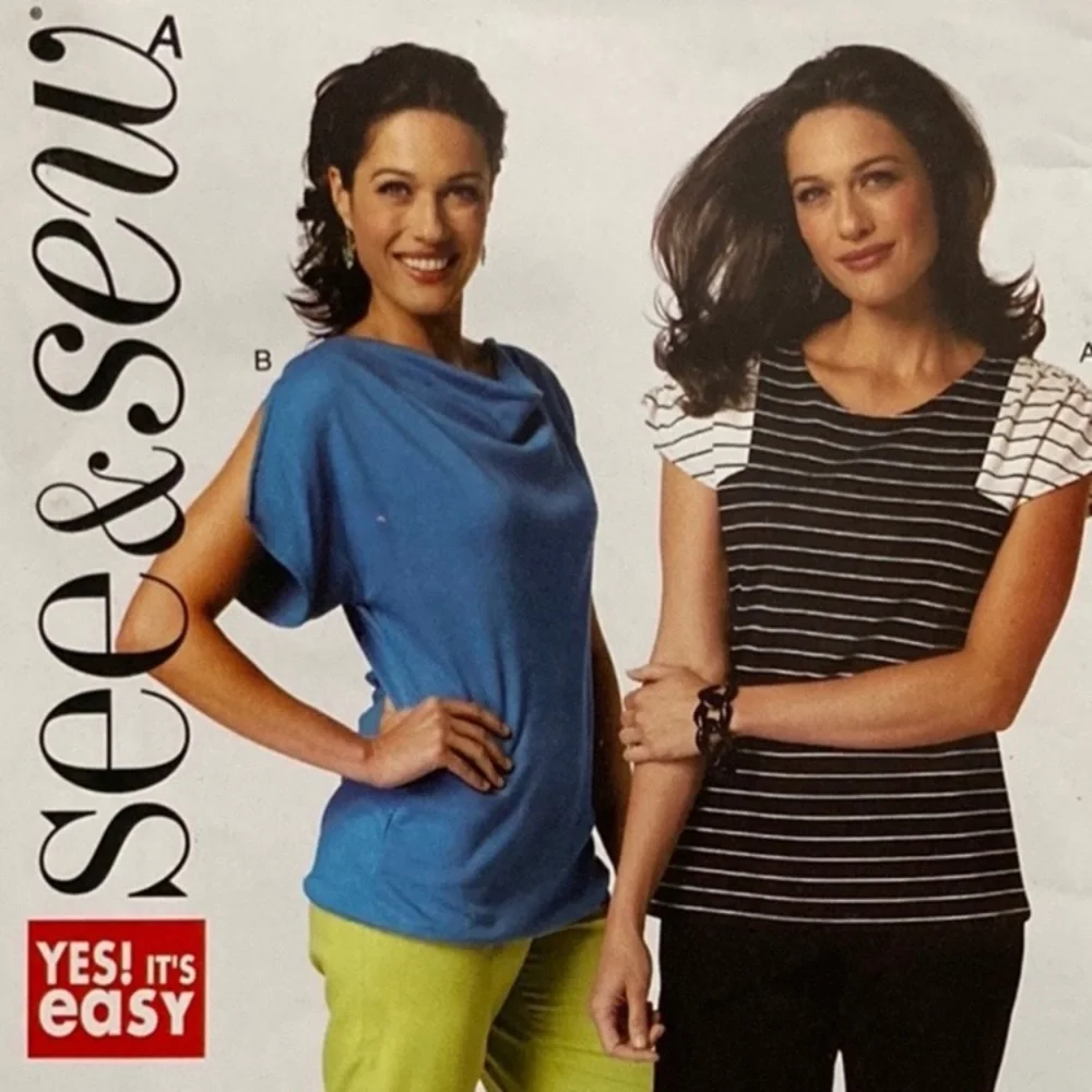 Sewing pattern for knit top, Butterick See & Sew B5838, ALL SIZES, XS-XXL